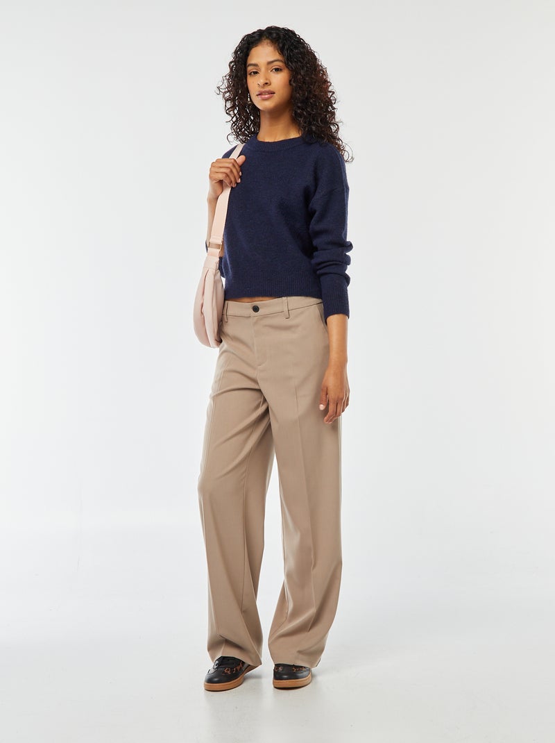 Croptrui van zacht tricot Blauw - Kiabi
