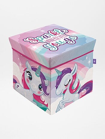 Cube de rangement licorne