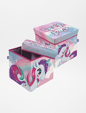 Cube de rangement licorne