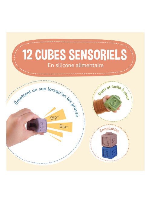 Cubes d'éveil à empiler avec son - Jeu d'éveil | SUPERBE BEBE - Kiabi