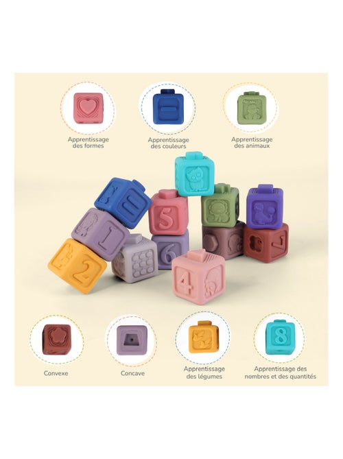 Cubes d'éveil à empiler avec son - Jeu d'éveil | SUPERBE BEBE - Kiabi