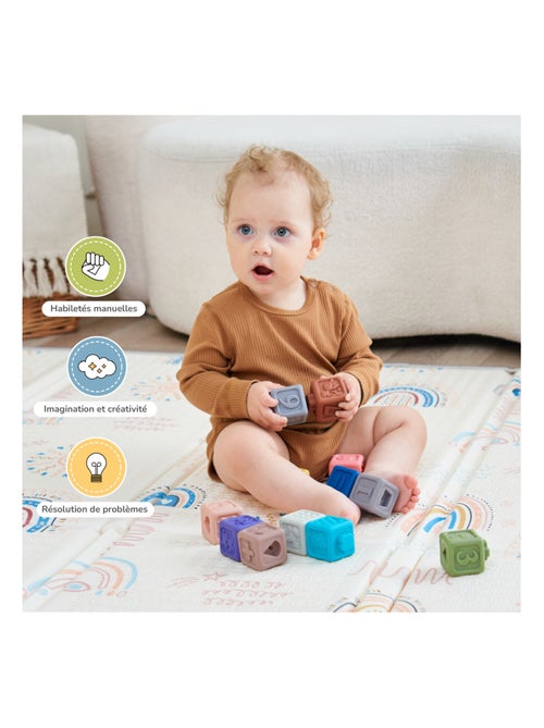 Cubes d'éveil à empiler avec son - Jeu d'éveil | SUPERBE BEBE - Kiabi