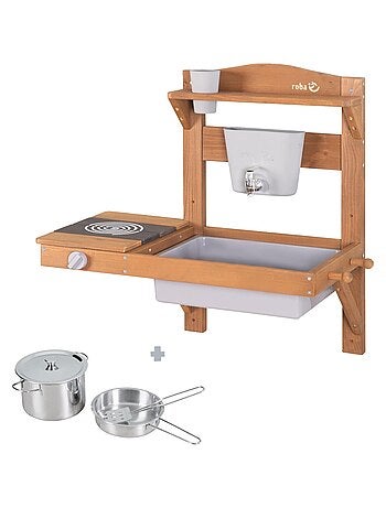 Cuisine d'extérieur à suspendre en bois FSC® + accessoires ROBA