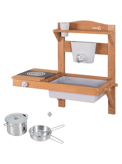 Cuisine d'extérieur à suspendre en bois FSC® + accessoires ROBA - Kiabi