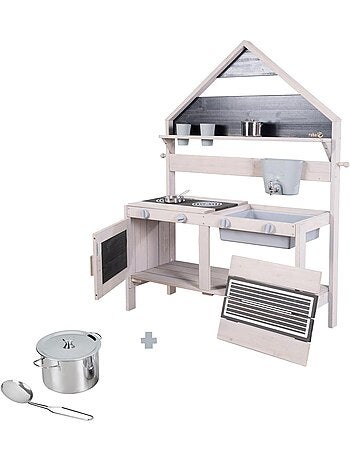 Cuisine d'extérieur en bois massif FSC® forme maison + accessoires ROBA