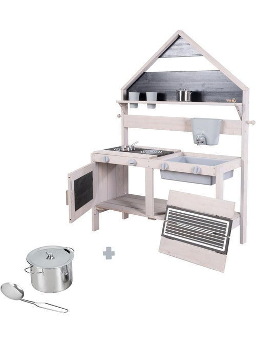 Cuisine d'extérieur en bois massif FSC® forme maison + accessoires ROBA - Kiabi