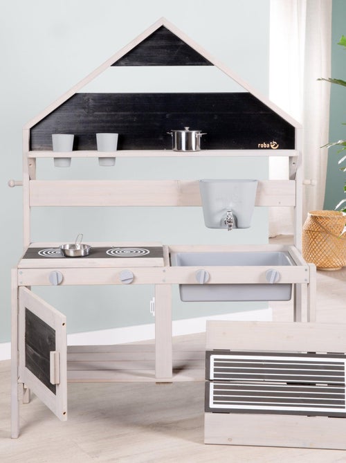 Cuisine d'extérieur en bois massif FSC® forme maison + accessoires ROBA - Kiabi