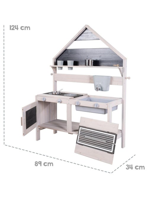 Cuisine d'extérieur en bois massif FSC® forme maison + accessoires ROBA - Kiabi