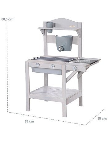 Cuisine d'extérieur en bois massif pour enfant + accessoires 'Outdoor+' ROBA