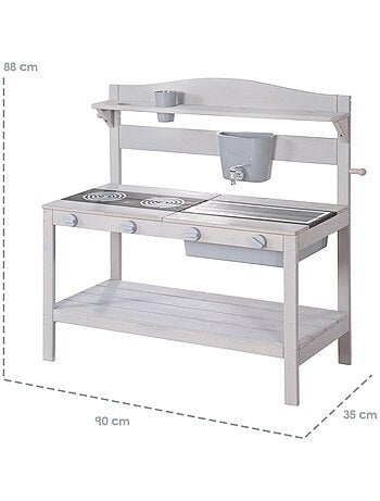 Cuisine d'extérieur en bois massif pour enfant + accessoires ROBA