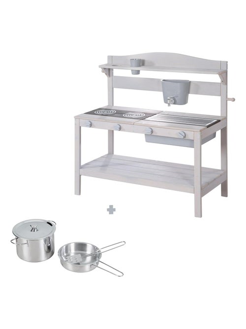 Cuisine d'extérieur en bois massif pour enfant + accessoires ROBA - Kiabi