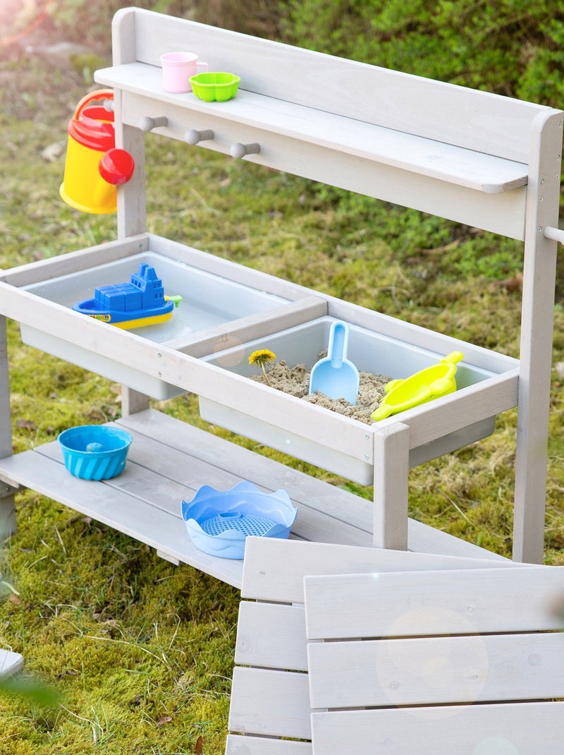 Cuisine d'extérieur pour enfant en bois massif résistant aux intempéries 'Fun Outdoor+' ROBA Gris - Kiabi