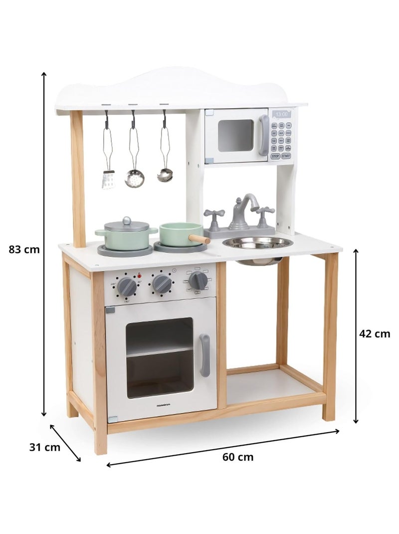 Cuisine enfant bois avec micro-ondes et évier mamabrum N/A - Kiabi