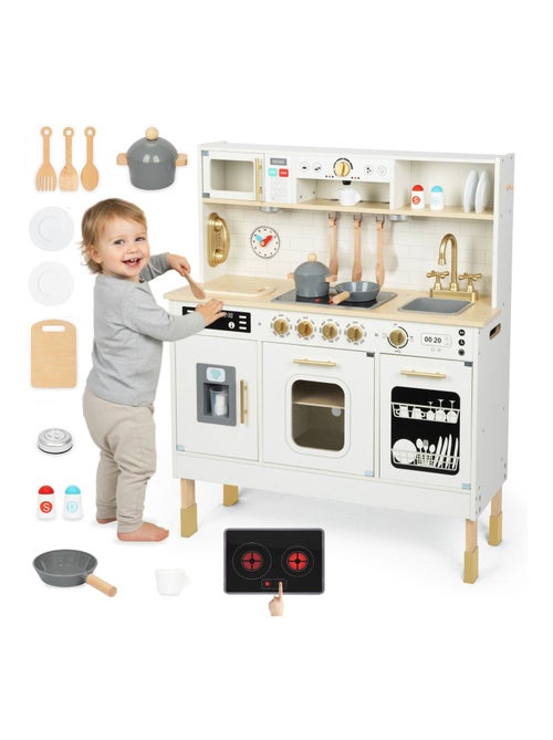 Cuisine enfant bois, led, micro-ondes, lave-vaisselle, machine à café, four - Kiabi Cuisine enfant bois, led, micro-ondes, lave-vaisselle, machine à café, four - Kiabi