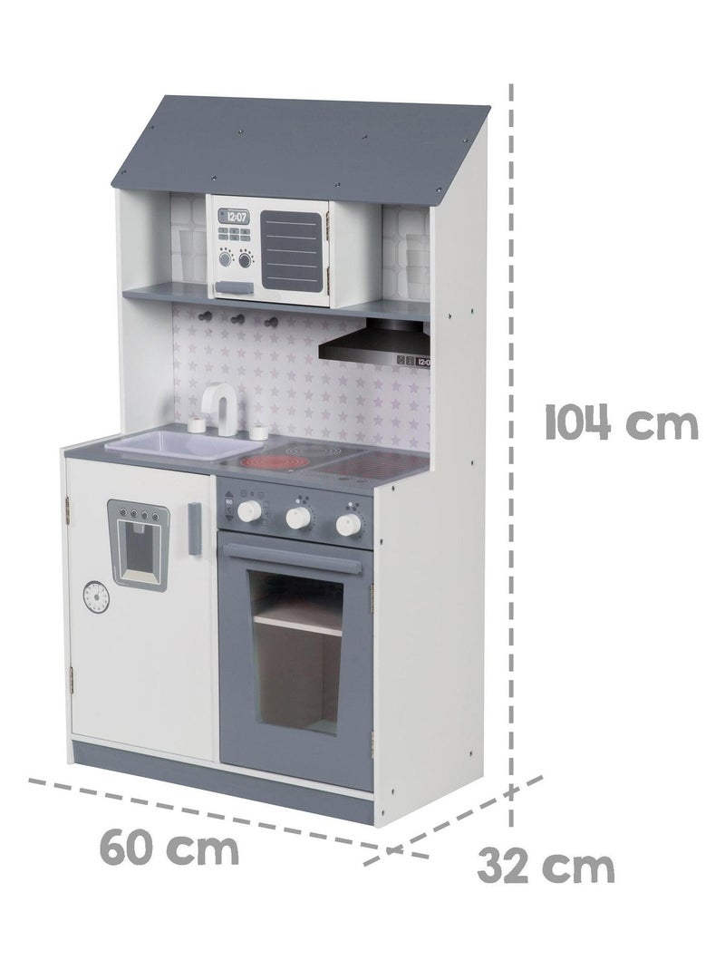 Cuisine enfant en bois avec cuisinière et réfrigérateur ROBA N/A - Kiabi