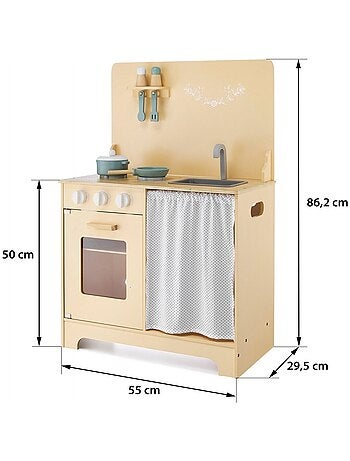 Cuisine enfant en bois avec led et accessoires mamabrum