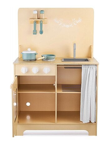Cuisine enfant en bois avec led et accessoires mamabrum
