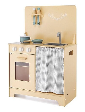 Cuisine enfant en bois avec led et accessoires mamabrum