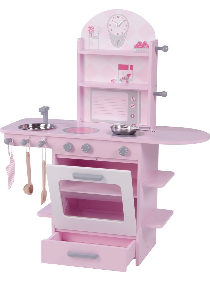 Cuisine enfant en bois massif + Accessoires ROBA Rose clair - Kiabi