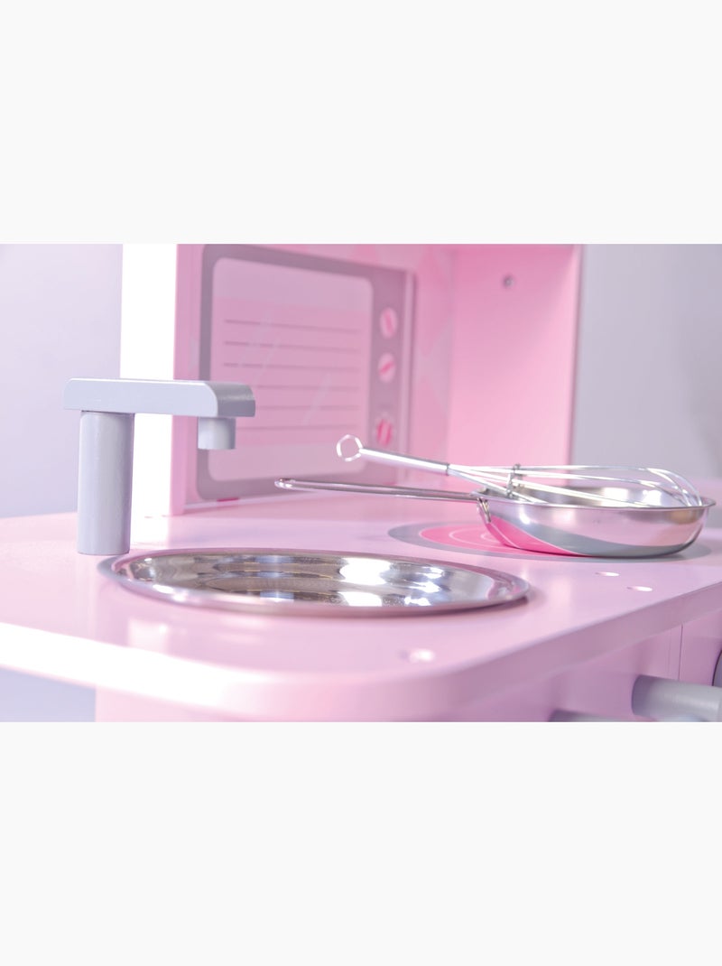 Cuisine enfant en bois massif + Accessoires ROBA Rose clair - Kiabi