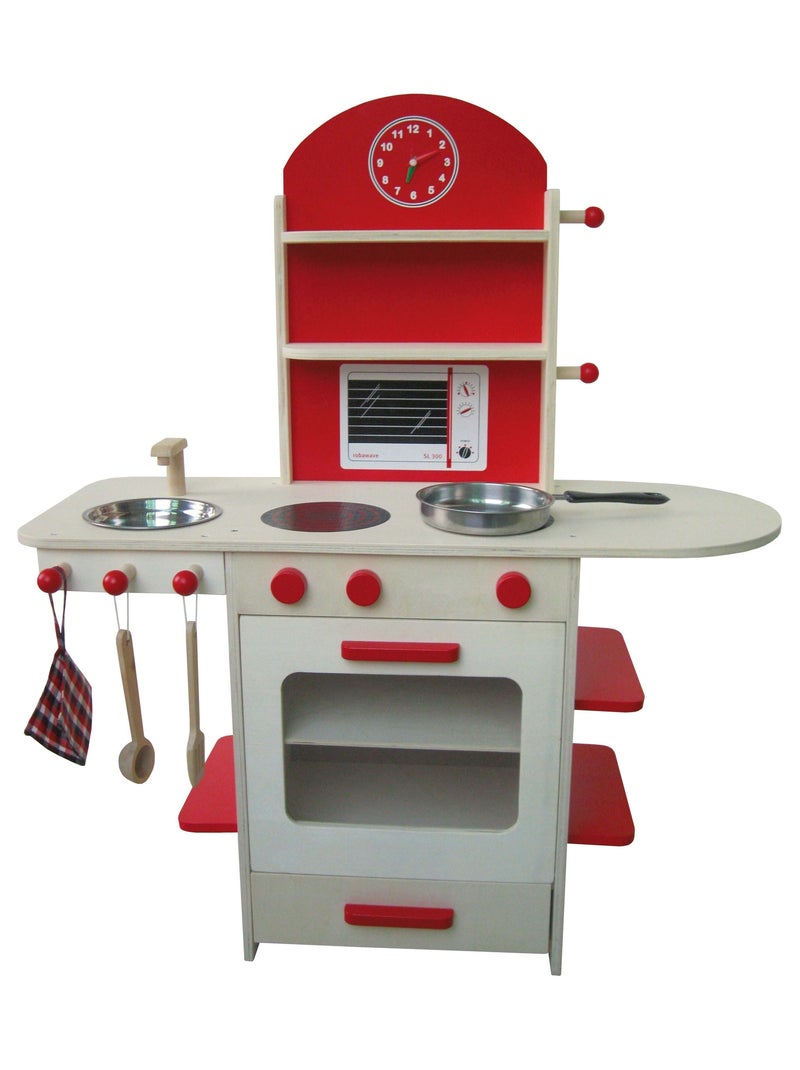 Cuisine enfant en bois massif + Accessoires ROBA Rouge - Kiabi