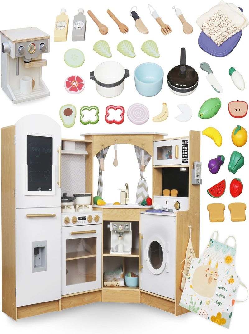 Cuisine enfant interactive bois avec led et café mamabrum N/A - Kiabi