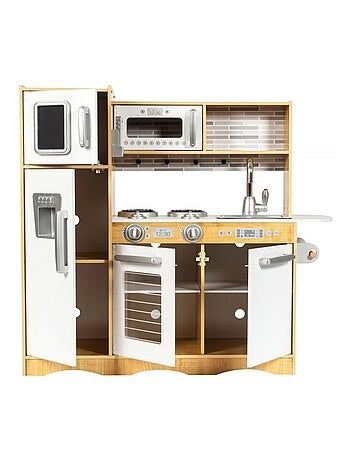 Cuisine enfant xxl bois avec led et frigo mamabrum