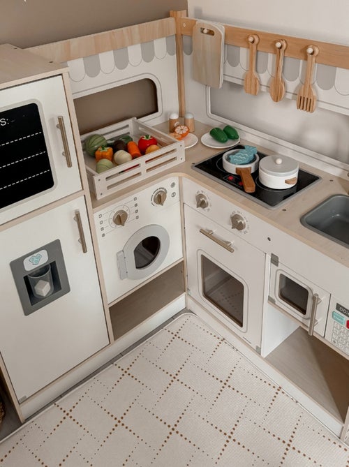 Cuisine interactive bois frigo et micro-ondes mamabrum - Kiabi Cuisine interactive bois frigo et micro-ondes mamabrum - Kiabi