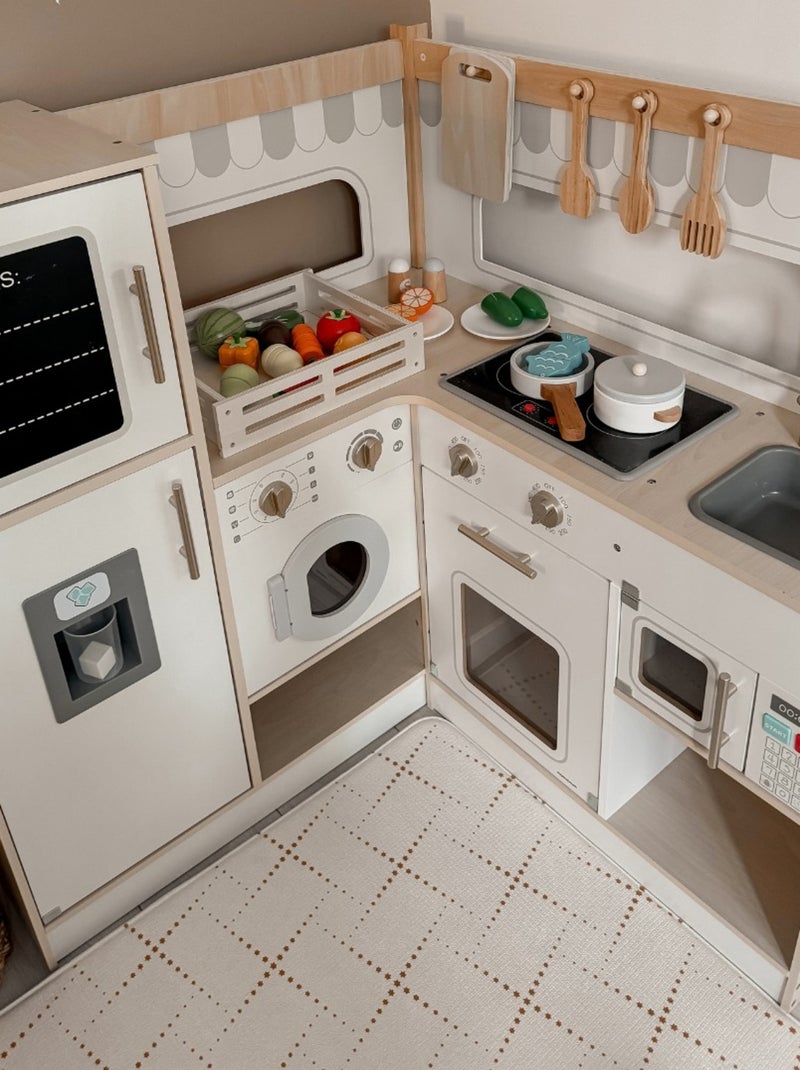 Cuisine interactive bois frigo et micro-ondes mamabrum N/A - Kiabi