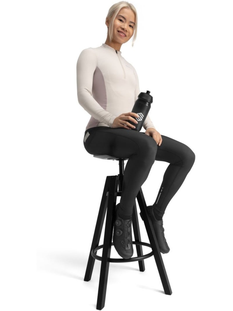 Cuissard long thermique cyclisme gravel femme cyclisme femme delta Noir - Kiabi