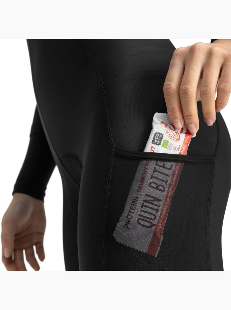 Cuissard long thermique cyclisme gravel femme cyclisme femme delta Noir - Kiabi