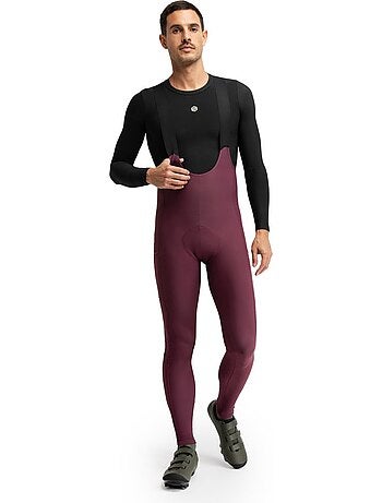 Cuissard long thermique cyclisme gravel homme cyclisme homme apalache burgundy