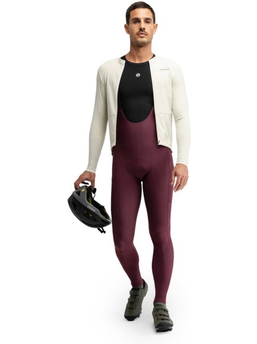 Cuissard long thermique cyclisme gravel homme cyclisme homme apalache burgundy - Kiabi