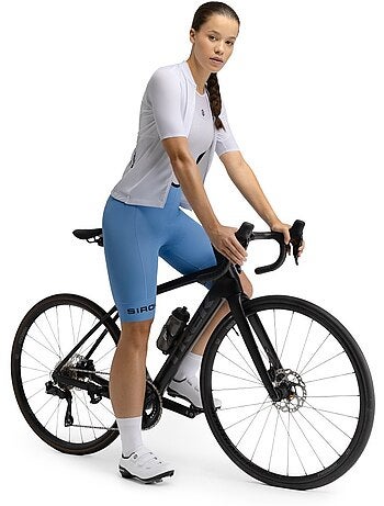 Cuissard vélo court en tissu recyclé femme cyclisme femme bx semnoz