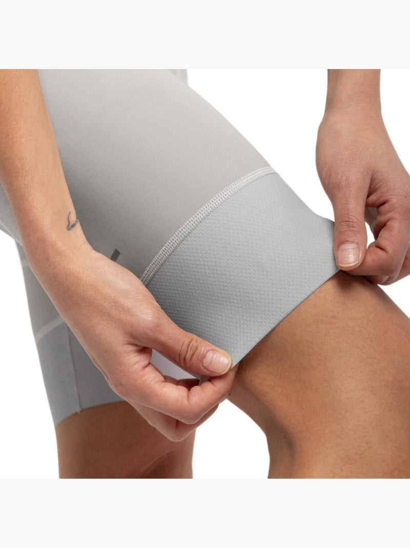 Cuissard vélo court en tissu recyclé femme cyclisme femme sía Blanc Gris - Kiabi