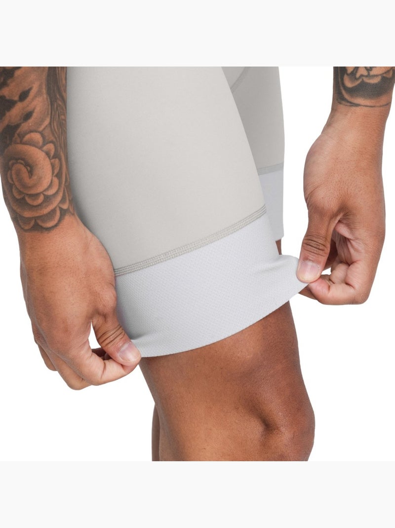 Cuissard vélo court en tissu recyclé homme cyclisme homme mount lemmon Blanc Gris - Kiabi