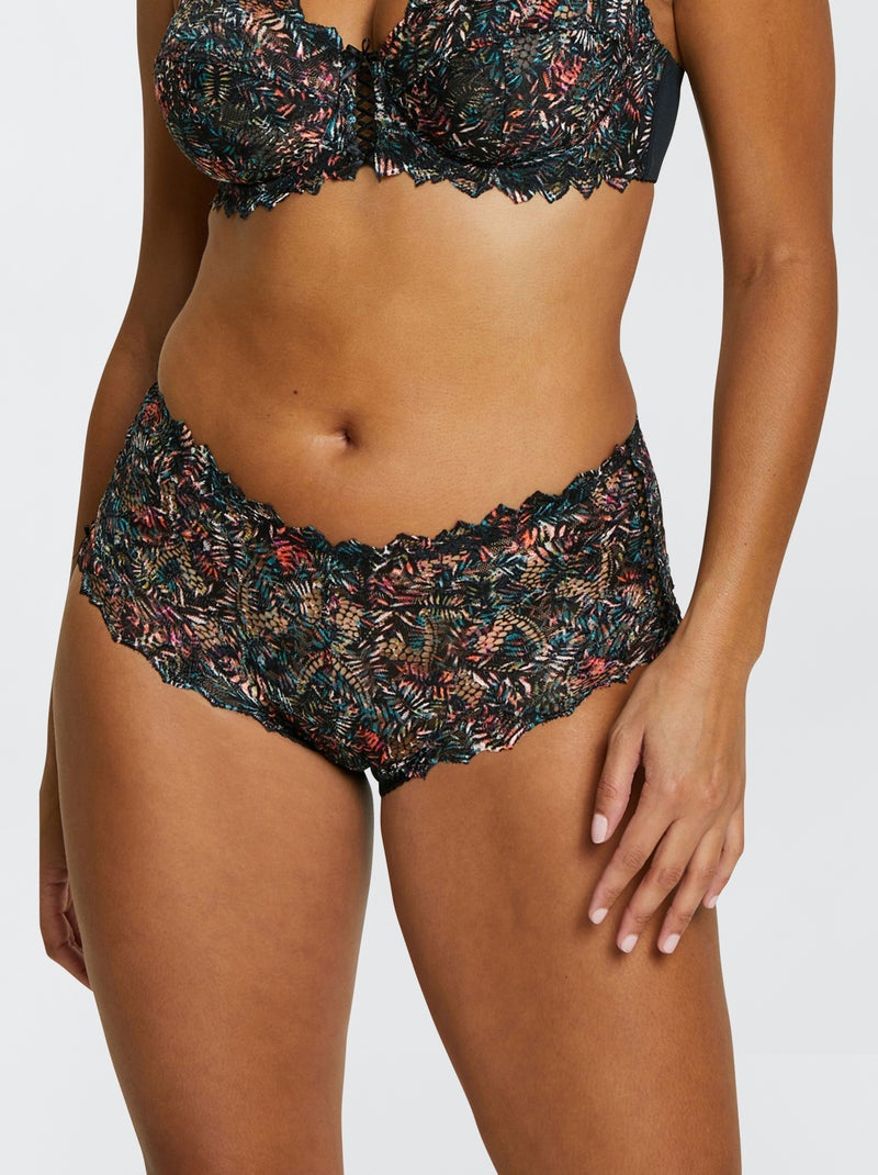 Culotte Arum en dentelle 'Sans complexe' Noir - Kiabi