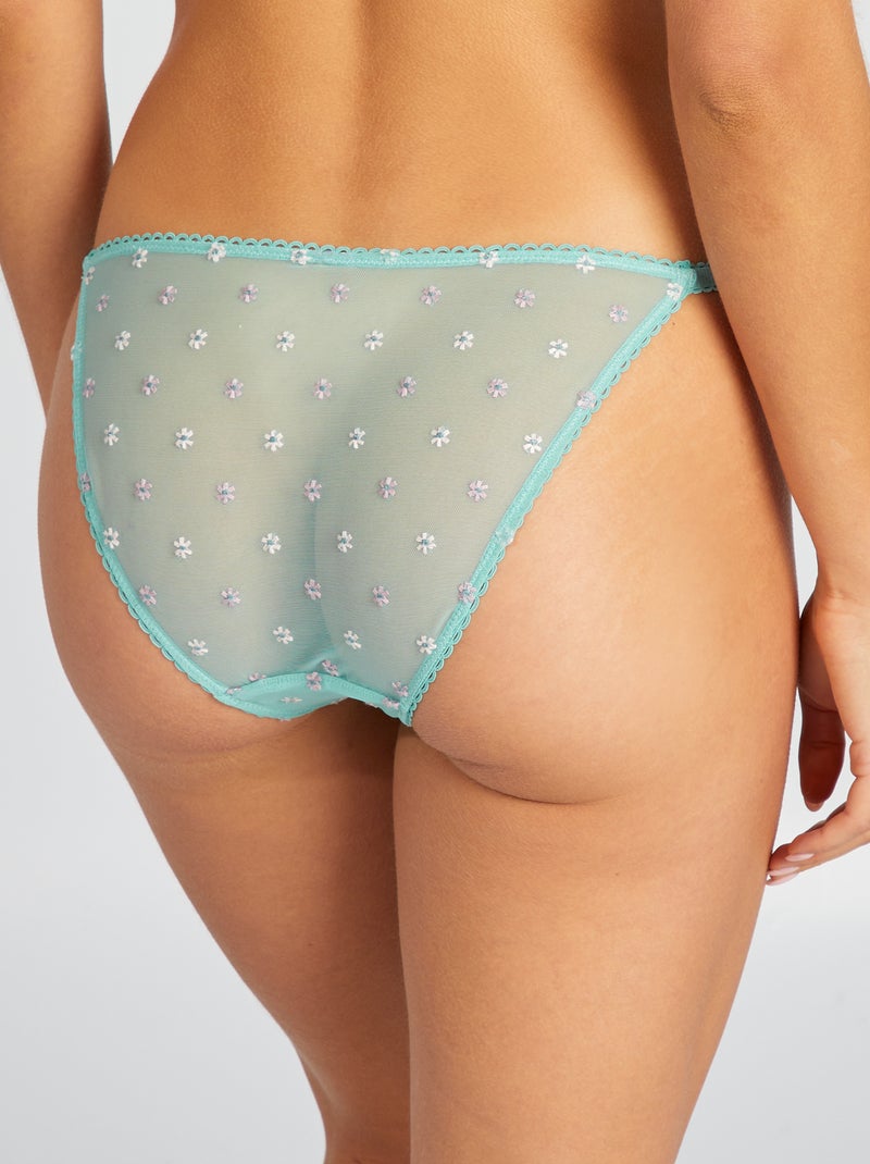 Culotte barrette en tulle brodé Vert d'eau - Kiabi