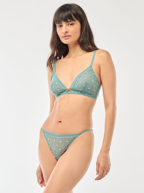Culotte barrette en tulle transparent fleuri - Kiabi