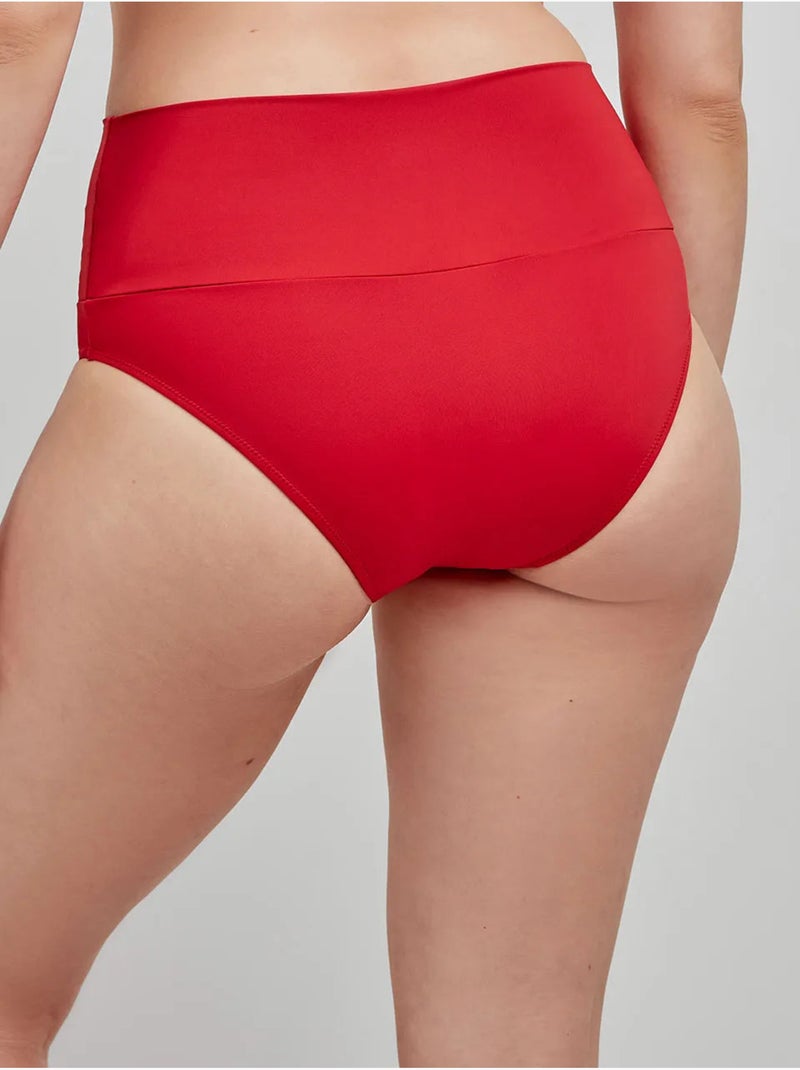 Culotte bikini haut multiposition Rouge - Kiabi