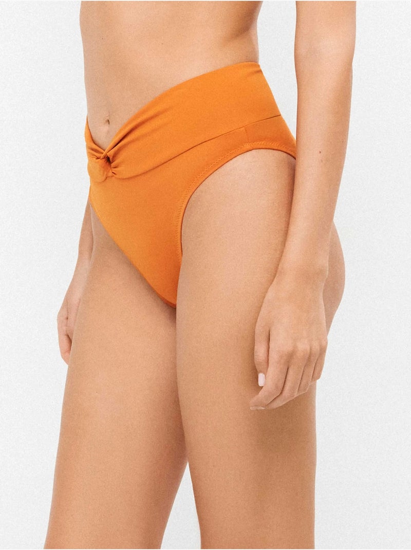 Culotte bikini haut noué Orange - Kiabi