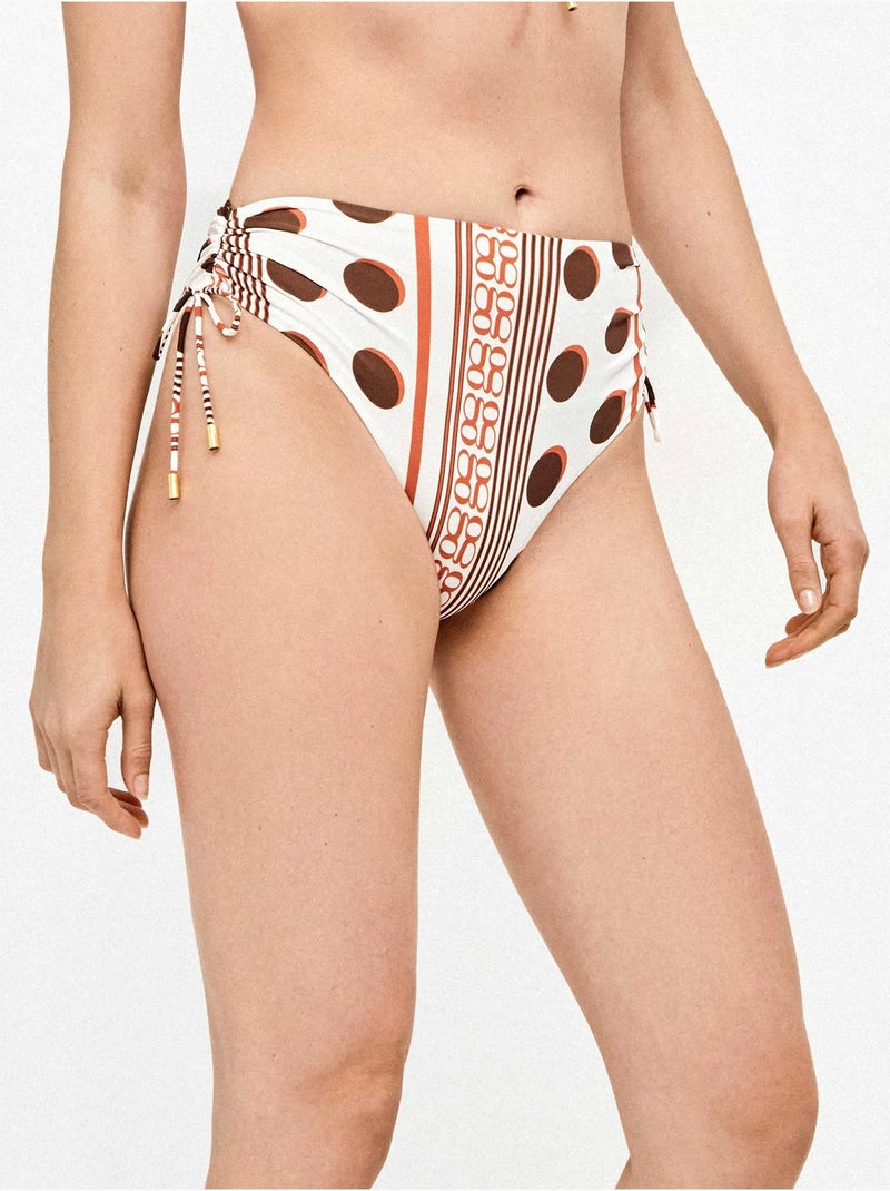 Culotte bikini taille haute imprimé monogramme Multicolore - Kiabi