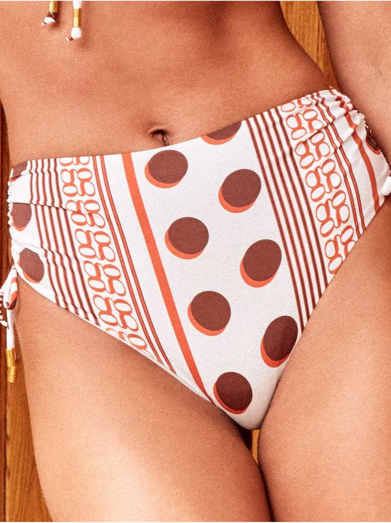 Culotte bikini taille haute imprimé monogramme Multicolore - Kiabi