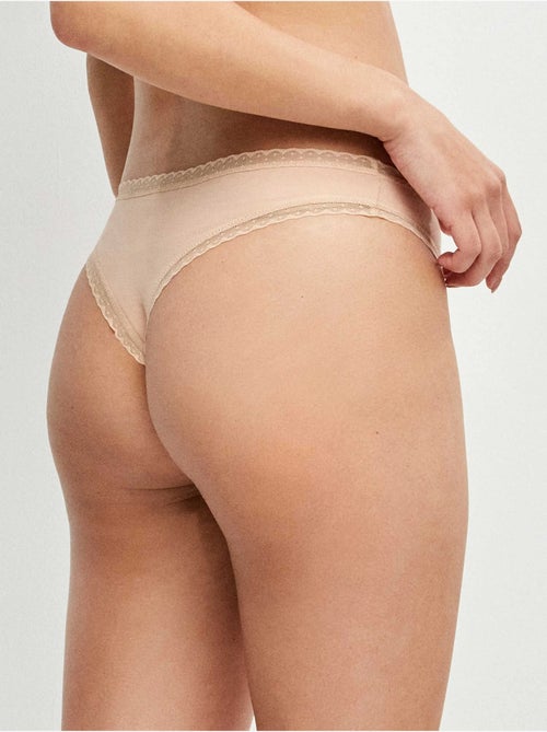 Culotte brésilienne avec galon de plumetis - Kiabi
