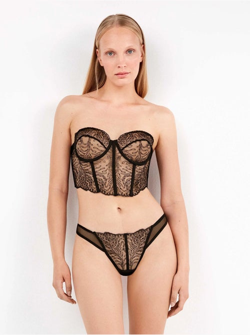 Culotte brésilienne en dentelle brodée - Kiabi