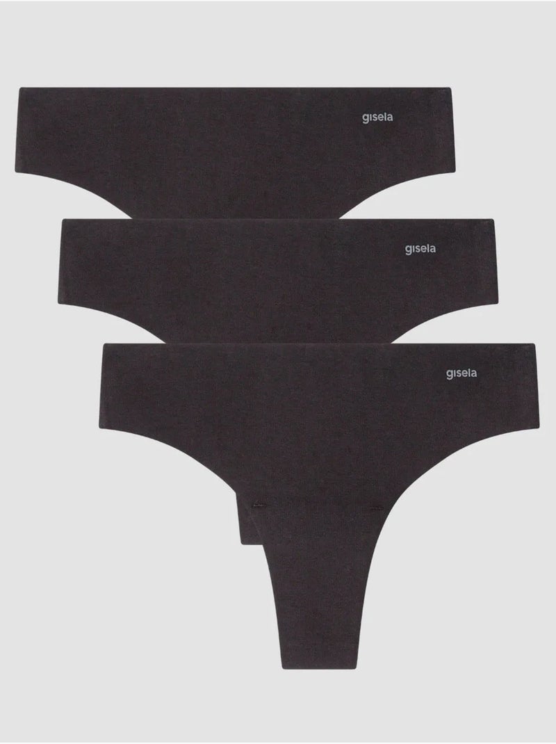 Culotte brésilienne en tissu de coton éco Noir - Kiabi
