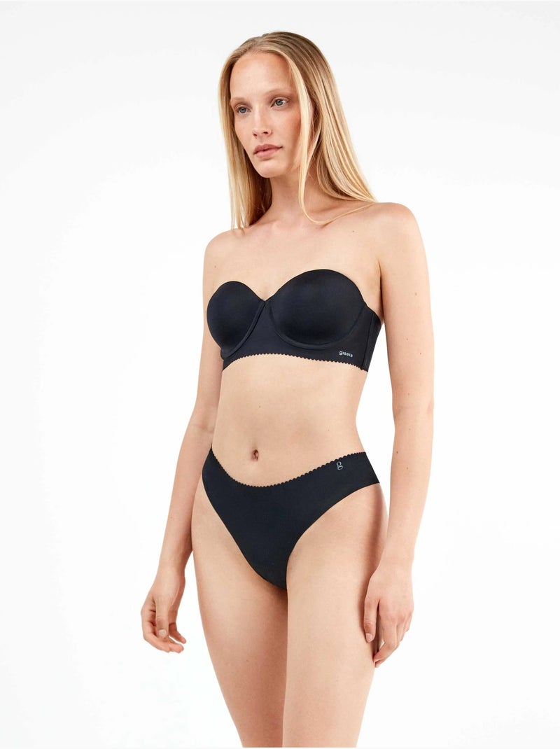 Culotte brésilienne invisible en microfibre Noir - Kiabi