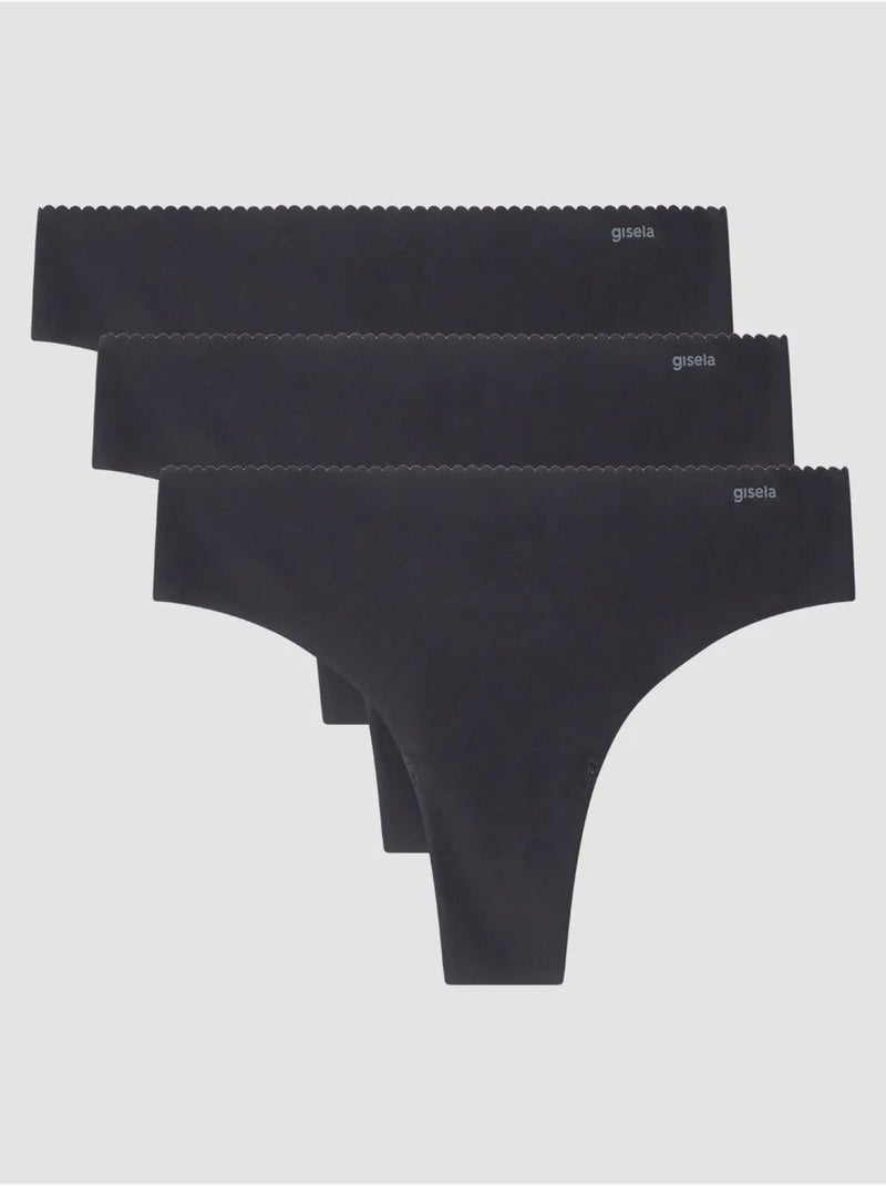 Culotte brésilienne invisible en microfibre Noir - Kiabi