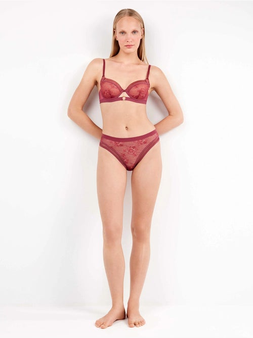 Culotte classique en dentelle florale - Kiabi