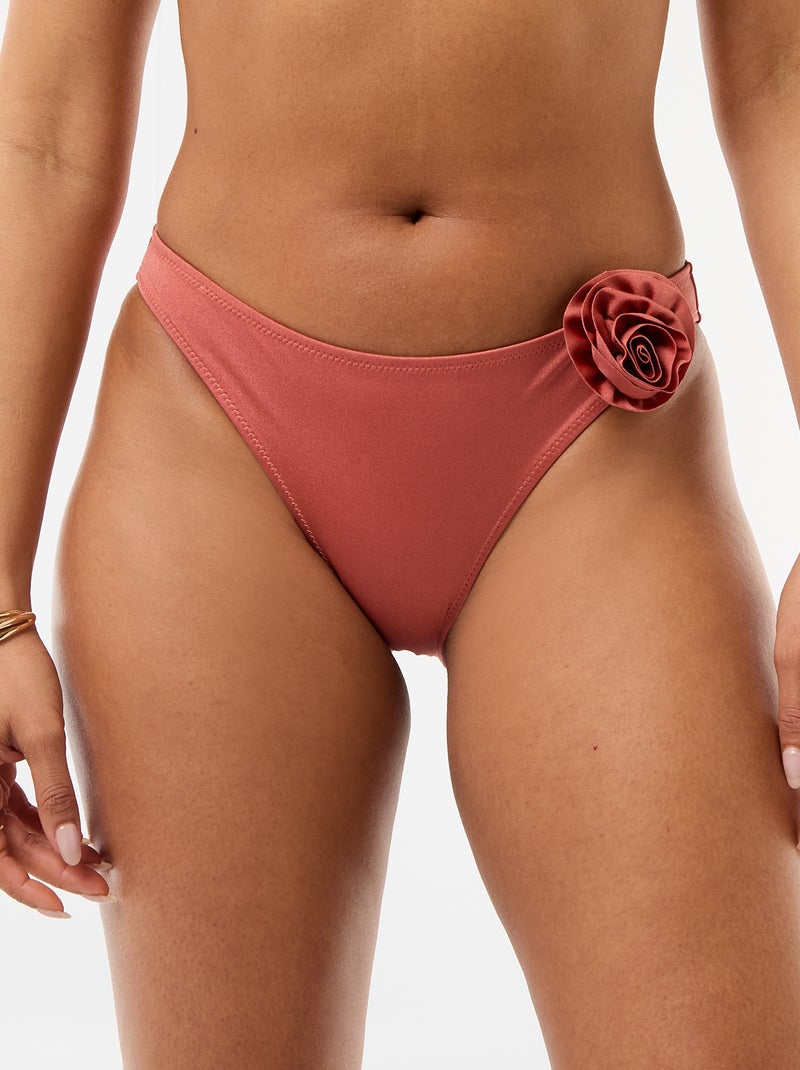 Culotte de bain avec fleur en relief Rouge - Kiabi